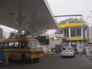 BHARAT PETROLEUM CORPORATION LIMITED LUDHIANA fuel station front view with BPCL branding and clean infrastructure