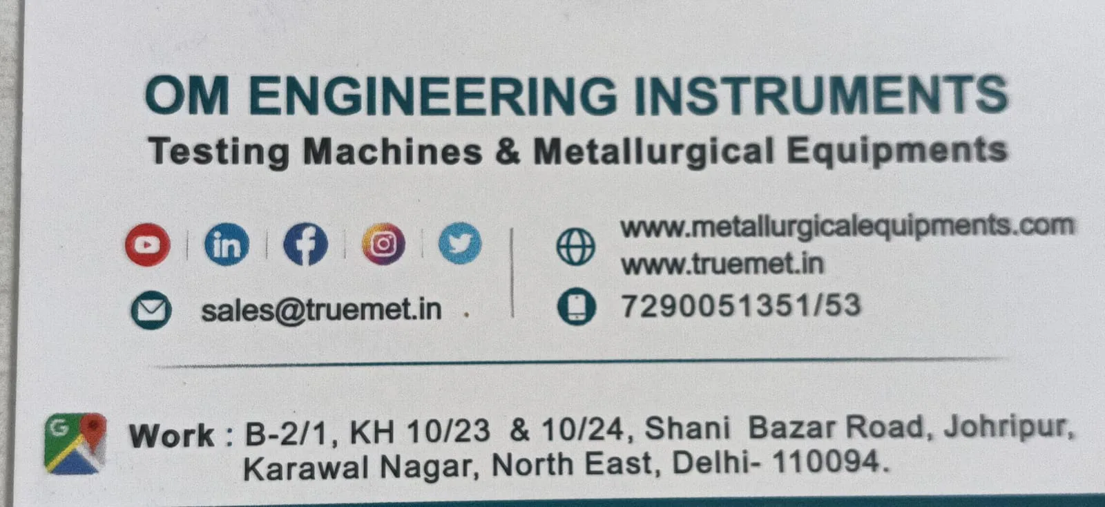 OM ENGINEERING INSTRUMENTS