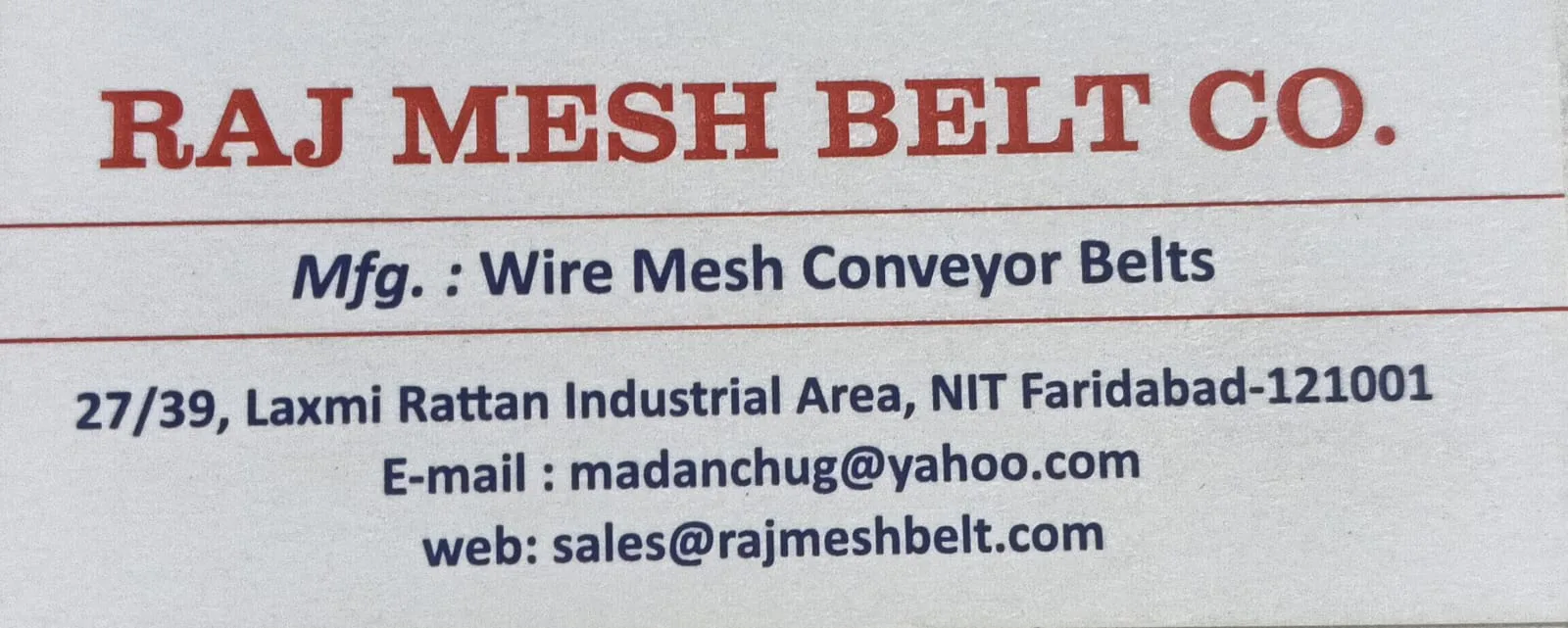 RAJ MESH BELT CO.