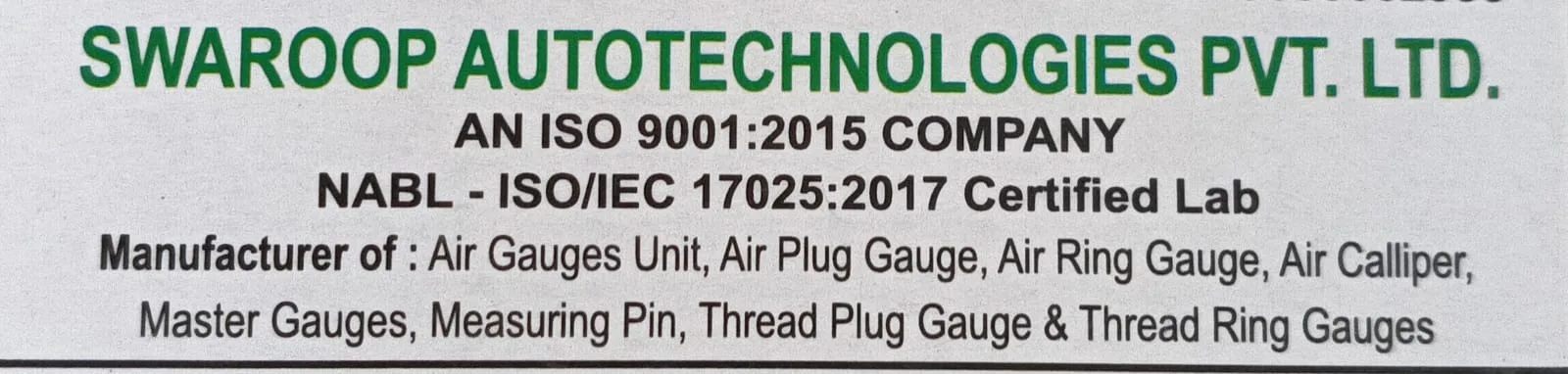 SWAROOP AUTOTECHNOLOGIES PVT LTD