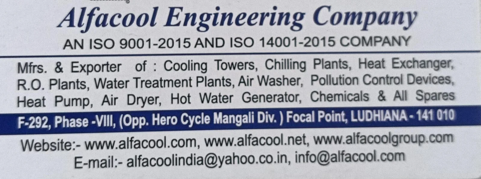 ALFACOOL ENGINEERING COMPANY