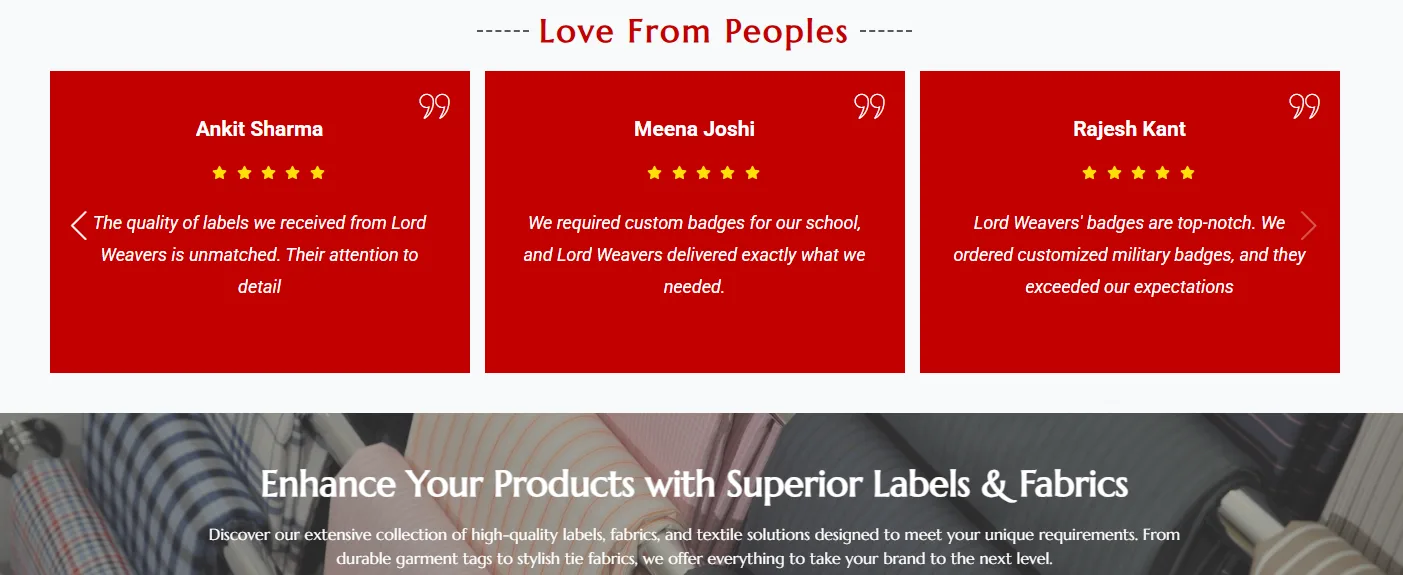 Printed Labels Ludhiana Lord Weavers